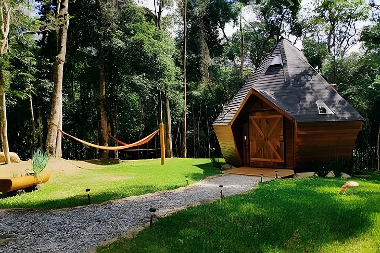 Cabana Diamante na Floresta | Hidro|Ar|Fogueira