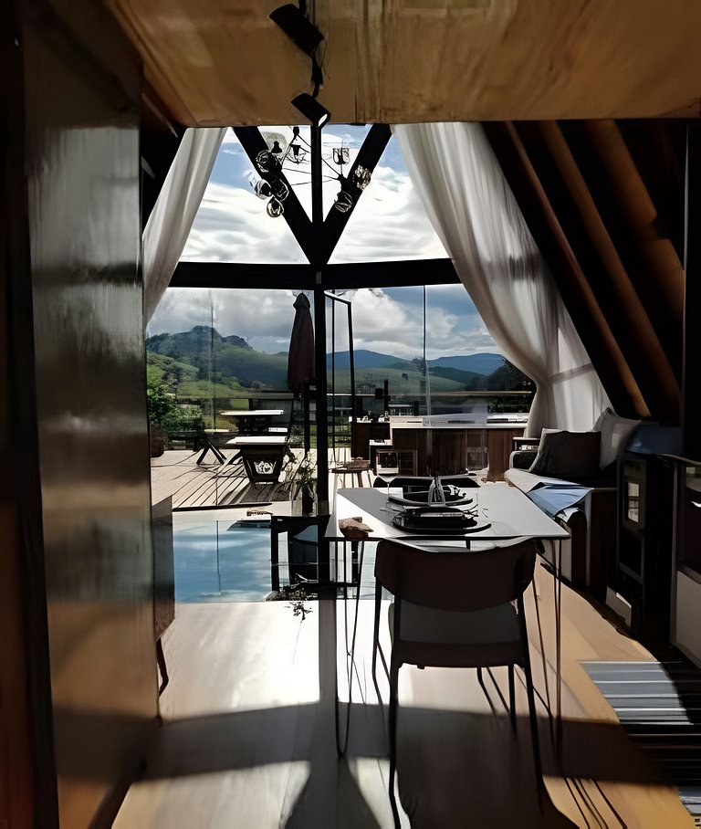 Cabana Triângulo do Sol | Vista montanhas | Hidro | Ar